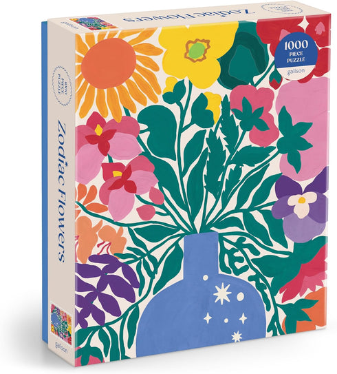 Galison Zodiac Flowers – 1000 Piece Puzzle Featuring Artistic Flowers Paired with Zodiac Signs...