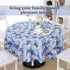 uxcell Seamless Waterproof Vinyl Round Tablecloth 60" Dia for Wedding/Restaurant/Parties Tablecloth Decoration Blue Flower Pattern Floral Printed...