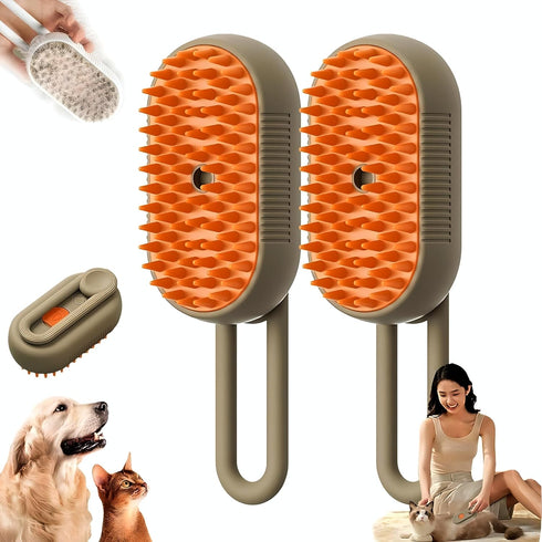 2024 Multifunctional Cat Dog Hair Brush for Removing Tangled and Loose Hair, Steamy Cat Brush, 3 In1 Cat Steamy Brush for Massage, Cat Grooming Br...