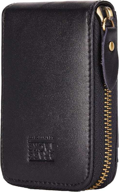 Vintage Full Top Grain Leather Wallet RFID Blocking Multi Card Case with Zipper Pocket Card Holder for Men Women Gift Box...