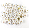 50PC Flower Buttons Metal Shank Button for Wedding Shirt Crafts Sewing Scrapbooking 11mm,Matte White...