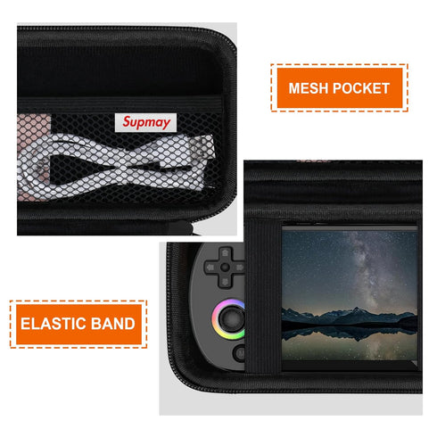 Supmay Hard Carrying Case for RG40XX H Retro Handheld Game Console, Retro Game Travel Storage Holder with Mesh Bag for SD Card, USB Charging Cable...