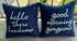 EURASIA DECOR Set of 2 Pcs Hello Handsome Good Morning Gorgeous Embroidered Square Accent Throw Pillow Cover - Gift for Wedding, Couple, Anniversa...