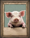 Posterizer 1 pcs- Cute piglet on a wooden frame-Art for Animal Lovers-Kids Room Art-Gift for Daughter, Son, Kids-Living Room Bedroom Decor- unfram...