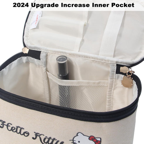 Travel Cosmetic Bag Makeup Wash Bag with Zipper Organizer Portable with Handle Storage Bag with Mirror for Women Gifts (Beige-C)...