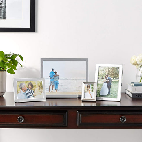 Lawrence Frames Brushed Silver Plated Metal Picture Frame, 2x3...