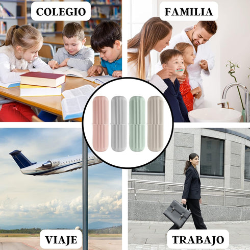 Travel Case for Toothbrush, Toothpaste and Makeup Brushes, Toothbrush holders travel. Portable Holder for Home, School, Camping and Bathroom(Grey)...