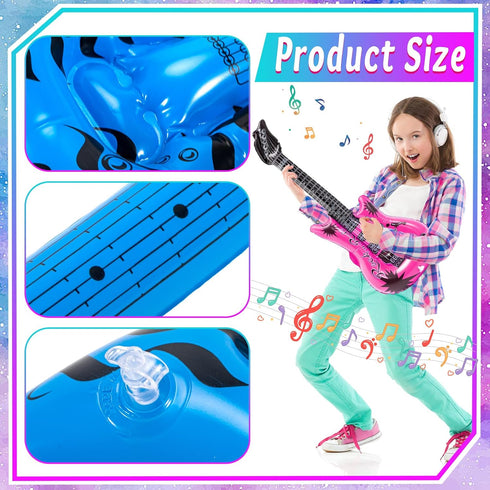 10 Pack Inflatable Rock Star Toy Set,Inflatable Instruments Party Props,Inflatable Guitar Boom Box Keyboard Piano Saxophone Party Favors for Theme...