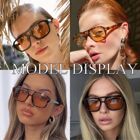 Women Retro Square Sunglasses 70s Vintage Aviator Sunglasses Fashion Men Sun Glasses Classic Aviator Shades...