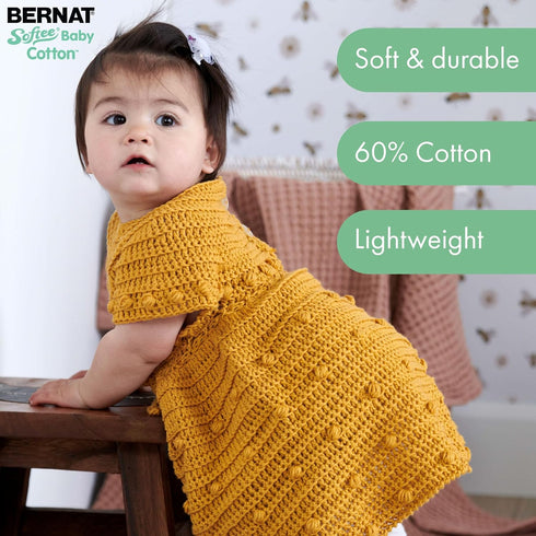 Bernat Softee Baby Cotton Jade Frost Yarn - 3 Pack of 120g/4.25oz - Blend - 3 DK (Light) - 254 Yards - Knitting/Crochet......