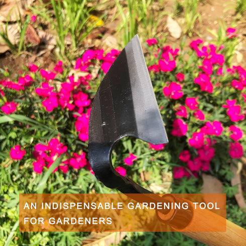 SHANFEEK Grass Sickle Japanese Weeding Hoe Garden Hand Tool Weeding Tools for Garden High-Strength Steel with Solid Wood Handle(Yellow)...