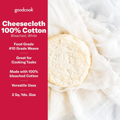 GoodCook Everyday 100% Cotton Cheesecloth, 2 square yards, Bleached...