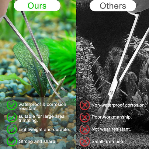 4Pcs Aquascaping Tools Kit, Jeimier Aquascape Tools Long and Strong Planted Aquarium Tweezers, Scissors, Aquarium Algae Scraper, Aquarium Plant To...