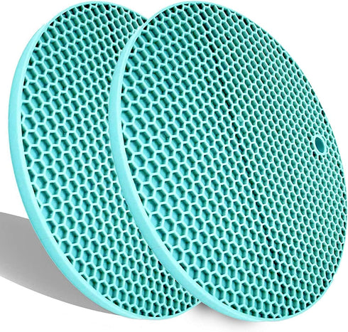 Extra Thick Silicone Trivets Heat Resistant Pot Holder and Oven Mitts,Trivets for Hot Dish,Nonslip Insulation Honeycomb Rubber Hot Pads for Counte...