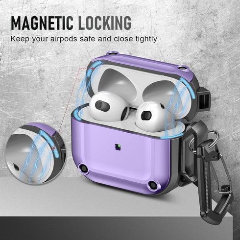 Maxjoy for AirPods 3rd Generation Case with Cleaner Kit,Powerful Magnetic,Drop-Proof and Wear-Resistant, Compatible with AirPods 3 Case Cover(2021...