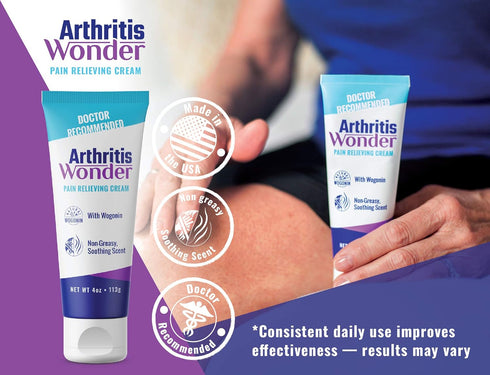 Pain Relief Cream, 4 oz – Arthritis Pain Relief Cream for Hand, Knee, Foot and Wrist Joints – Fast-Acting, Deep Penetrating, Non-Greasy Formula wi...