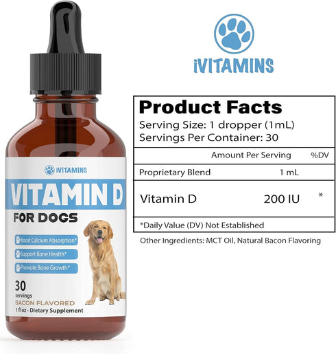 Vitamin D for Dogs | Supports Strong & Health Bones | Vitamin D Supplements for Dogs | Vitamin D Dog | Dog Vitamins and Supplements | Dog Vitamins...