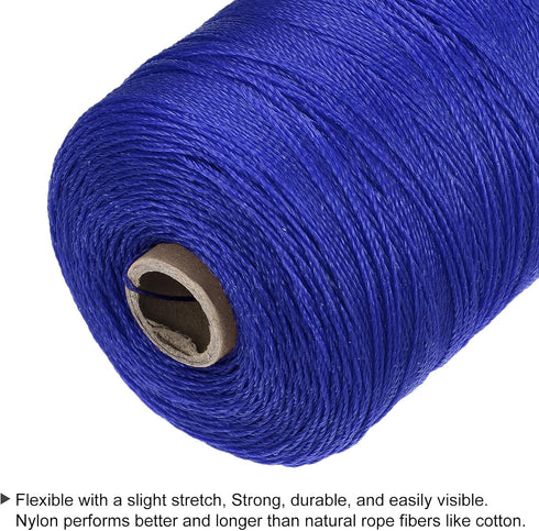 MECCANIXITY Twisted Mason Line Nylon Twine String Cord Blue 600M/656 Yard 1MM Dia for Netting, Landscaping, Home Improvement, DIY Projects, Crafti...
