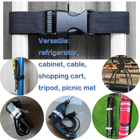 Cabinet Locks,Childproof Refrigerator Child Safety Locks for Double Door Fridge,Kitchen Storage Doors (Black, 14")...