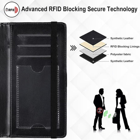 Checkbook Cover Cute Panda Pattern Premium Leather Check Book Holder Wallet with RFID Blocking Function for Men and Women...