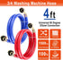 4 FT Rubber Washing Machine Hoses with 90 Degree Elbows by Fetechmate No-Lead Burst-proof Hot and Cold Water Supply Washer Hoses for Washing Machi...