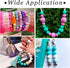 80Pcs Blue Silicone Focal Beads 15mm Round Ball Beads Chunky Kandi Beads Spacer Pen Beads for Crafts DIY Beadable Pens Keychain Bracelets Jewelry ...