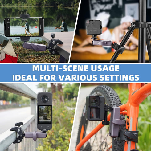 Pocket 3 Camera Bike Mount Clamp Motorcycle Handle Holder Aluminum for Insta360 X4 X3 X2 Ace Pro Go 3S, for DJI Osmo Pocket 3 2 Mobile 6 4 Action ...