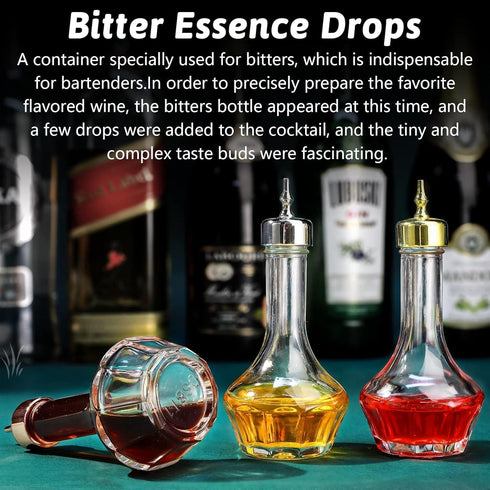 SuproBarware Bitters Bottle Set Glass Dash Bottle with Dasher Top 1.7oz Professional Bar Tool for Cocktail Great for Bartender Home Bar (3)...