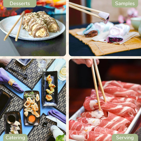 BambooMN Premium Reusable Japanese Bamboo Chopsticks, Twisted 9 inch - 6 Pairs...