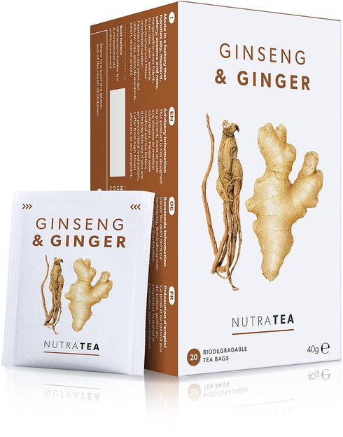 Nutra Tea - Ginger & Ginseng Tea - 40 Tea Bags - Herbal Tea – (2 Pack)...