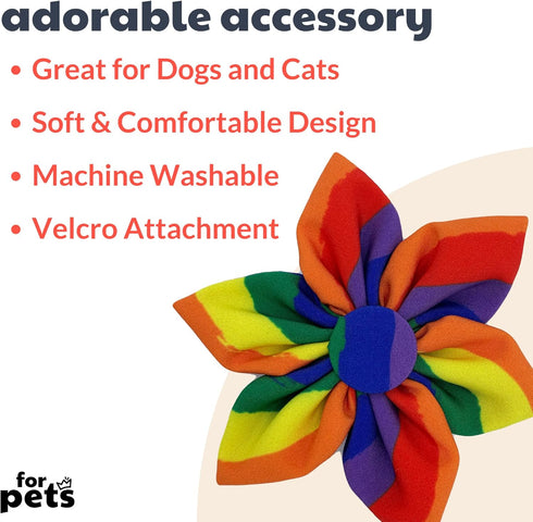 Huxley & Kent Pinwheel for Pets | Equality (Small) | Pride Velcro Collar Accessory for Dogs/Cats | Fun Pet Pinwheel Collar Attachment | Cute, Comf...