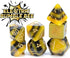 Gake Keeper Games & Dice: Sui Generis Dice - Electric Bumble Bee - Black & Yellow - 7 Piece Resin Dice Set, Role Playing Game Accessory, 5 Layer D...