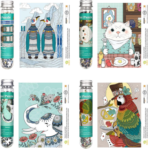 Mini Jigsaw Puzzles for Adults 150 Pieces(4 Packs) Small Jigsaw Puzzle Challenging Micro Puzzle Difficult Tiny Puzzle Home Decor Entertainment 6x4...