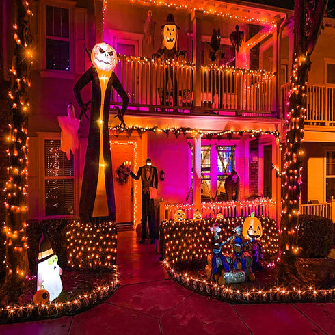 200 LED Halloween Lights Outdoor, 66ft Orange String Lights Indoor 8 Modes Clear Wire, Plug in Waterproof Orange Christmas Lights for Christmas Ha...