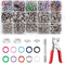 Clatoon 200 Sets Metal Snaps Buttons with Fastener Pliers Press Tool Kit for DIY Crafts Clothes Hats and Sewing (10 Colors,9.5mm)...
