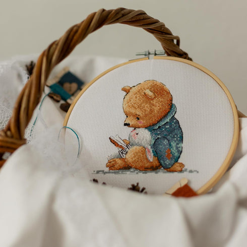 HobbyJobby Cross Stitch Kit The Bedtime Story, Counted Cross Stitch Kit for Adults, Needlecraft and Embroidery Kit...