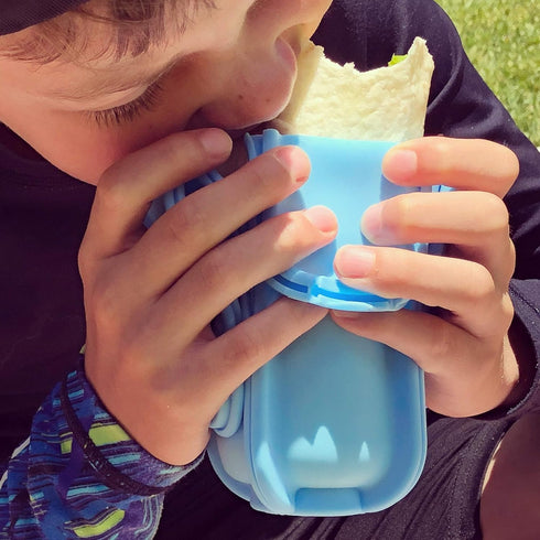 Blue Wrap'd Reusable Silicone Lunch Burrito Flatbread Wrap Holder Container Alternative to Beeswax Wraps Cling Wrap...
