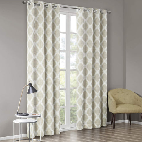 Sun Smart Blakesly Blackout Curtains Patio Window, Ikat Print, Grommet Top Living Room Decor, Living Room Decor, Thermal Insulated Light Blocking ...