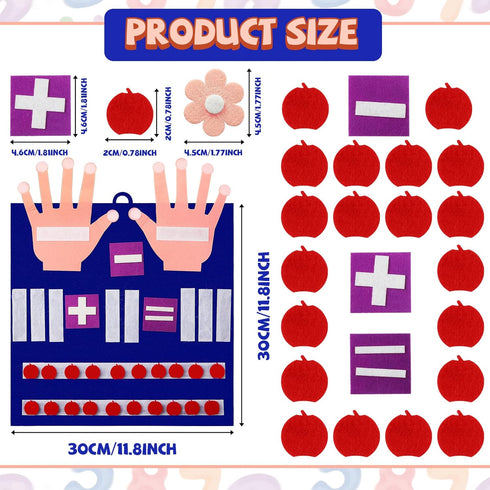 2 Handmade Felt Finger Toy Set Felt Math Toys Number Learning Counting Finger Boards Kindergarten Math Games Early Learning Toys Addition Subtract...