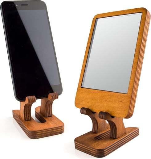 Rostmary Wooden Cell Phone Holder Tablet Stand for Desktop – Ideal for iPhone, iPad, Samsung, Tablet PCs, eReaders, Artwork, Make-up Mirror, Photo...