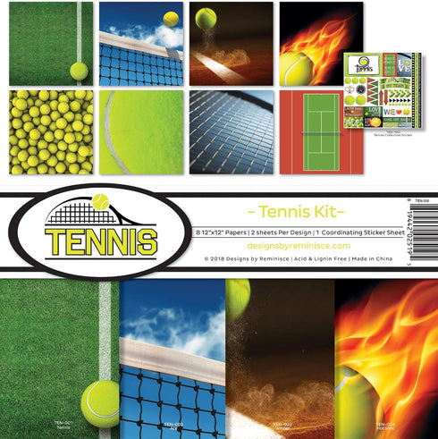 Reminisce (REMBC) Tennis Scrapbook Collection Kit, Multicolor, 12x12 inches...