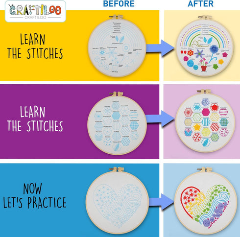 CRAFTILOO Embroidery Kit for Beginners Cross Stitch Kits for Beginners Needlepoint kits for Adults Embroidery kits for Adults Cross Stitch kit Beg...