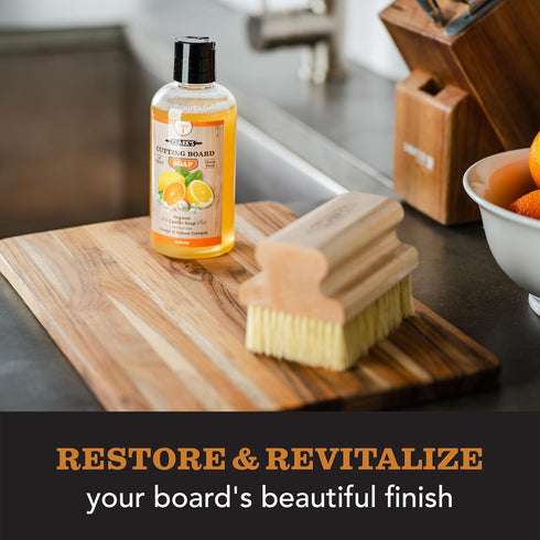 CLARK'S Cutting Board Organic Soap - Cleaner for Butcher Block, Countertop and Utensils - Enriched with Natural Orange & Lemon Extracts - Cleans a...