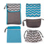 J.L. Childress 5-in-1 Diaper Bag Organizer for Diaper Bag, Purse or Travel Bag, 5 Piece Set, Grey/Chevron...