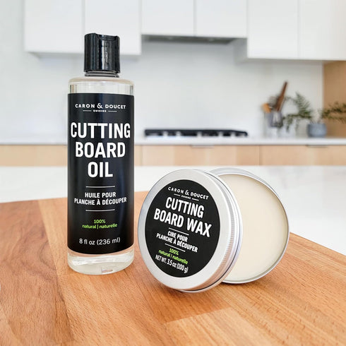 Caron & Doucet - Cutting Board & Butcher Block Conditioning Oil & Wood Finishing Wax Bundle | 100% Plant-Based & Vegan, Best for Wood & Bamboo Con...