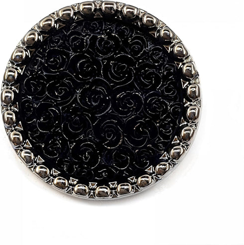 20 PCS Black Rose Round Coat Buttons for Sewing Crafts 1" Shank Button...