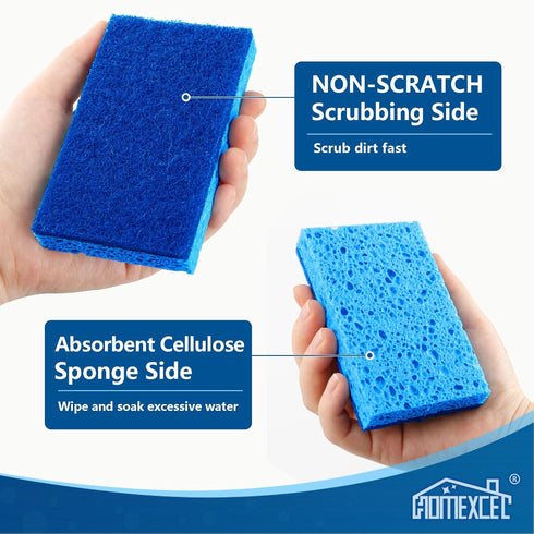 HOMEXCEL Sponges Kitchen 12pcs, Non-Scratch Scrub Dish Sponges, Safe on Non-Stick Cookware,Dual Sided Cleaning Sponges for Kitchen,Household,Bathr...