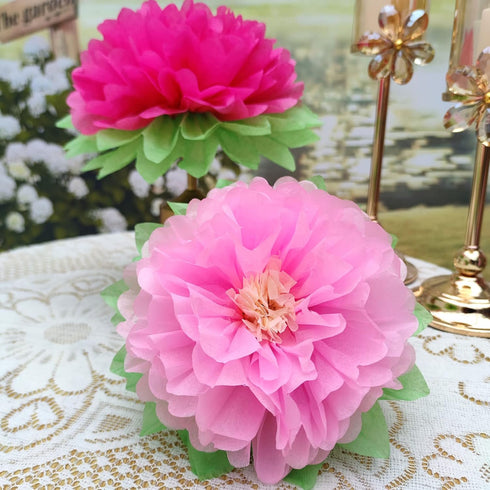 Pink Paper Flower Wedding Centerpiece Birthday Party Backdrop Nursery Room Wall Home Decoration Pack of 9...