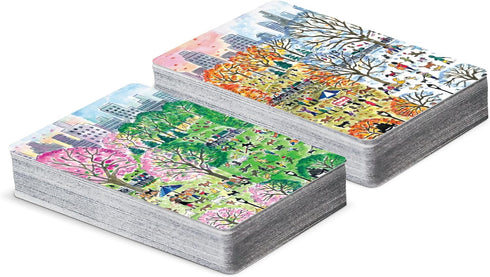 Galison Four Seasons – Playing Card Set Includes 2 Standard Card Decks Featuring Unique Cityscapes and Landscapes Throughout...