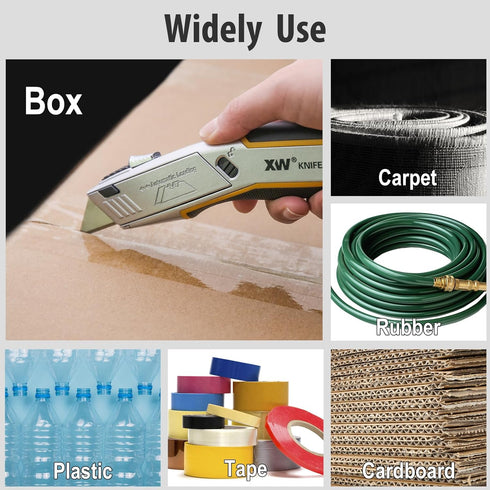 XW Heavy Duty Auto-loading Utility Knife,3-position Retractable Box Cutter with Total 5 Blades...